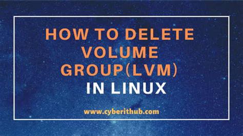 linux remove lv|delete volume group linux.